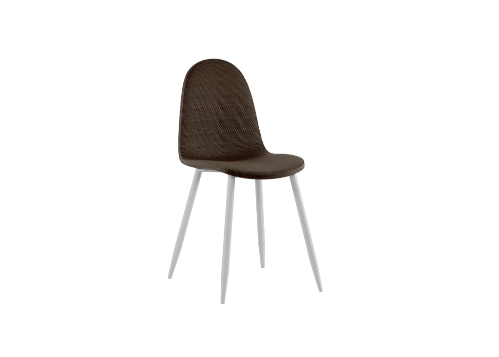 Martina - Sedia in simil rattan Marrone 4 pz
