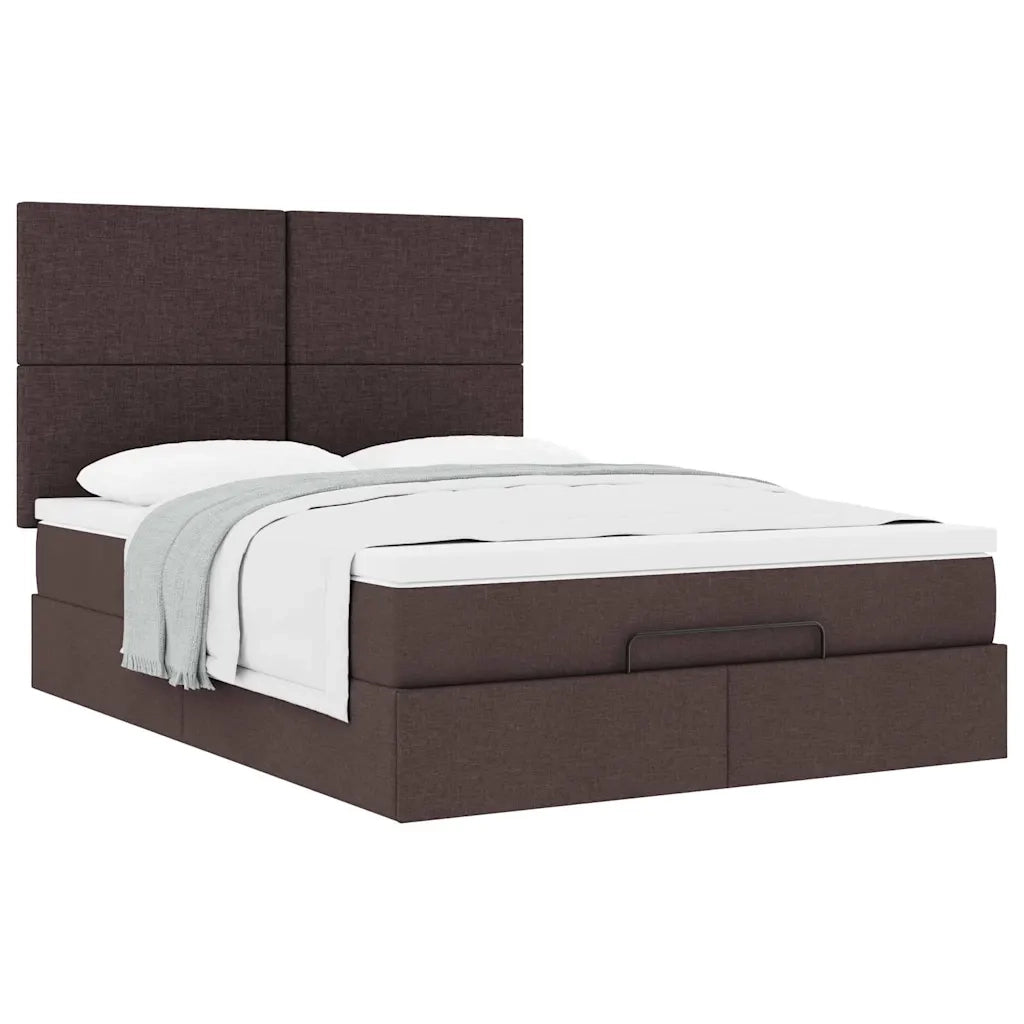 Struttura Letto Pouf con Materasso 140x200 cm in Tessuto 3313081