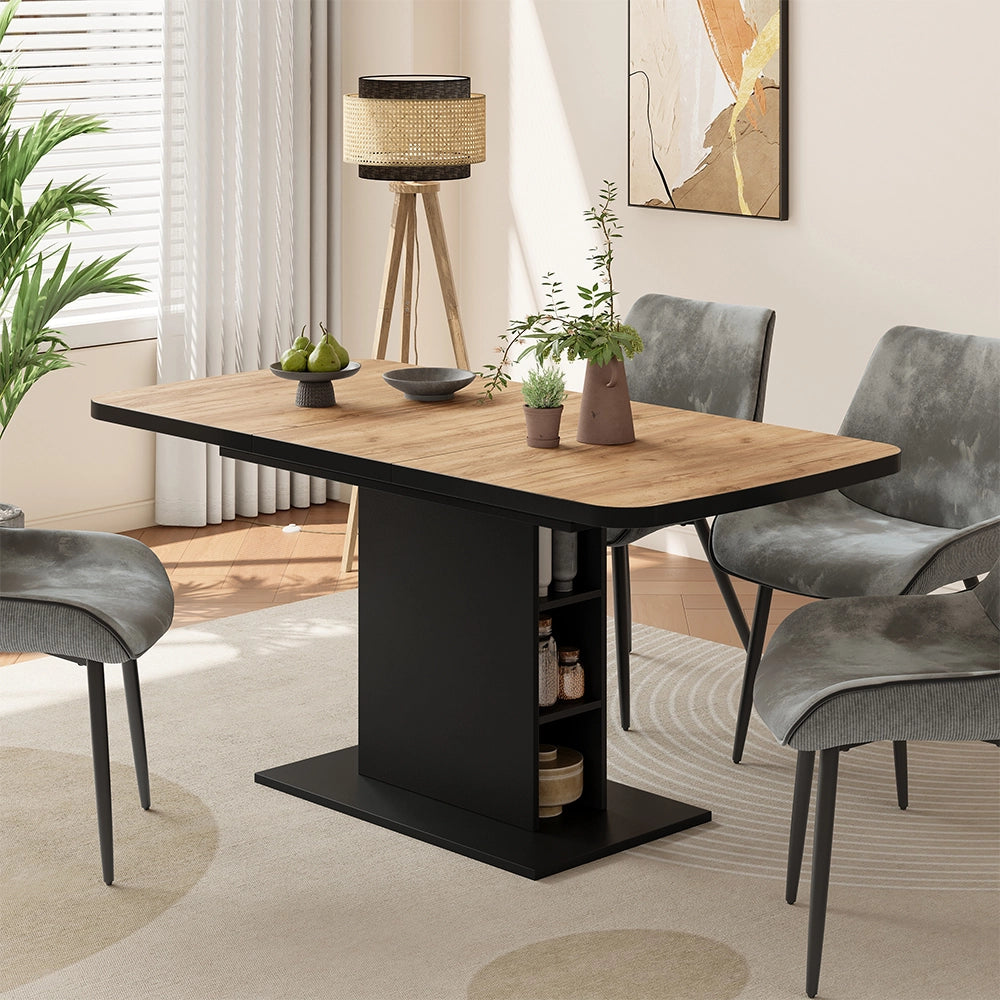 Vicco Tavolo da pranzo Estensibile Rovere nero/oro 120/160 x 80 cm 2 parti