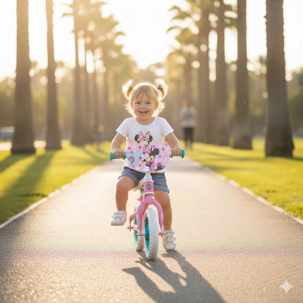Bicicletta Pedagogica per Bambina Senza Pedali con Licenza Disney Minnie