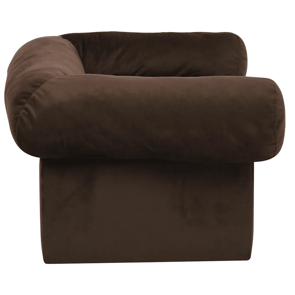 Divano per Cani con Cassetto-Sofa per animali domestici-Divanetto Marrone 75x50x38 cm in Peluche