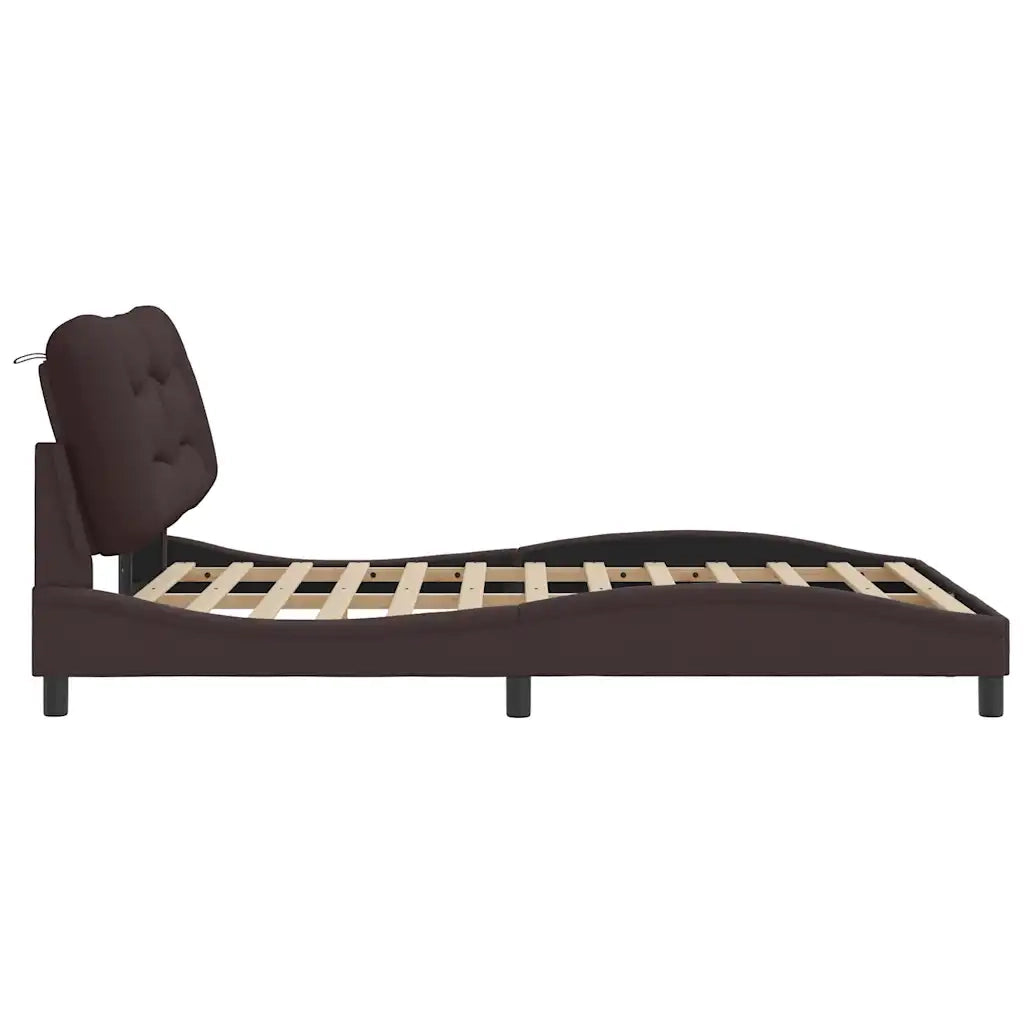 Giroletto senza Materasso Hvar Marrone Scuro 120x200 cm Tessuto 3207761