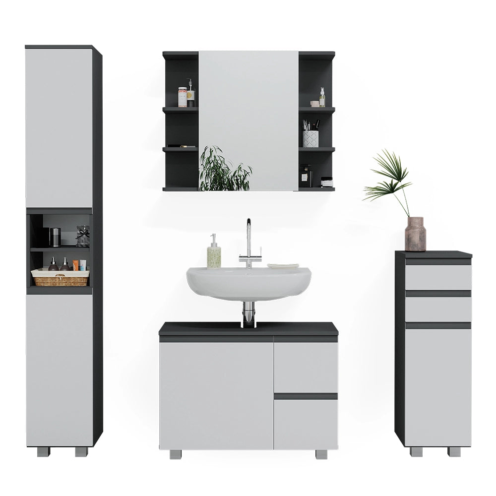 Vicco Set mobili bagno Antracite 4 parti