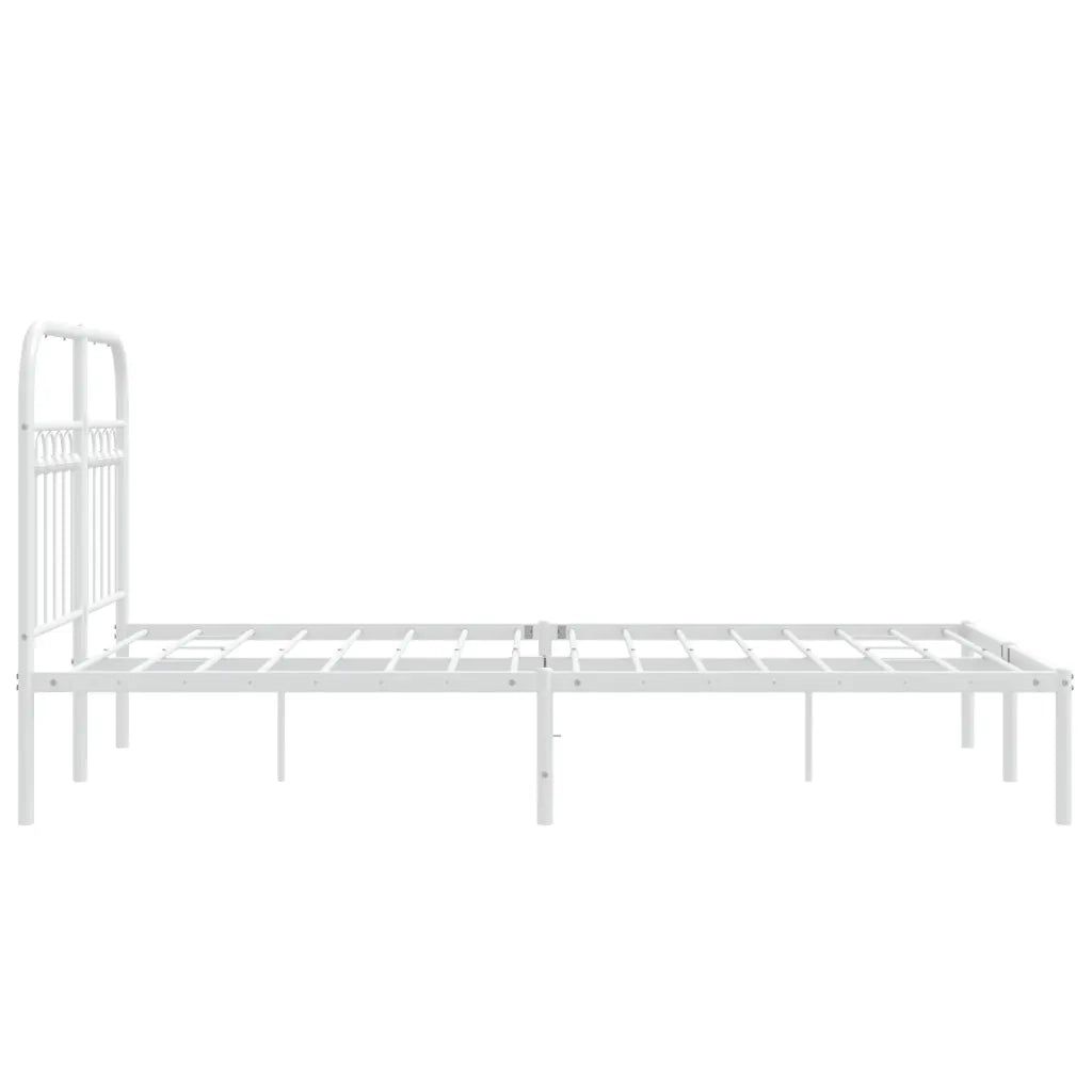 Giroletto con Testiera-Struttura Letto con testiera in Metallo Bianco 120x200 cm 221440