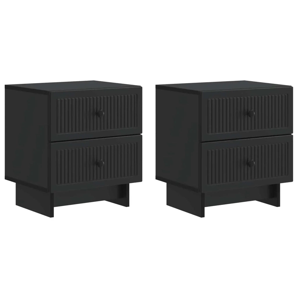 Set di 2 Comodini | Armadio da Notte | Mobiletto da notte con cassetto Nero 43 x 34,5 x 47,5 cm