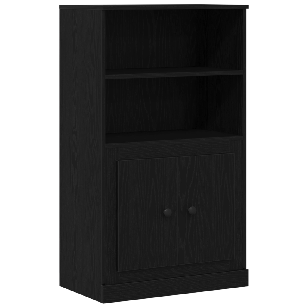 Highboard Nero Rovere 132x35,5x103,5 cm Legno Ingegnerizzato
