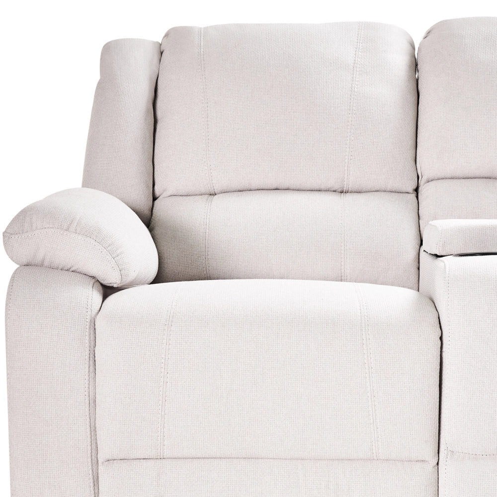 Divano angolare 5 posti in tessuto grigio cchiaro on schienale reclinabile manualmente stile moderno tradizionale