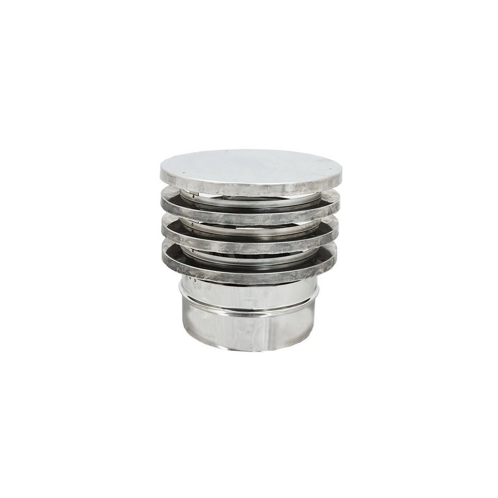 Fumaiolo da 160mm tipo zara di acciaio inox aisi 304 base tonda innesto m maschio monoparete