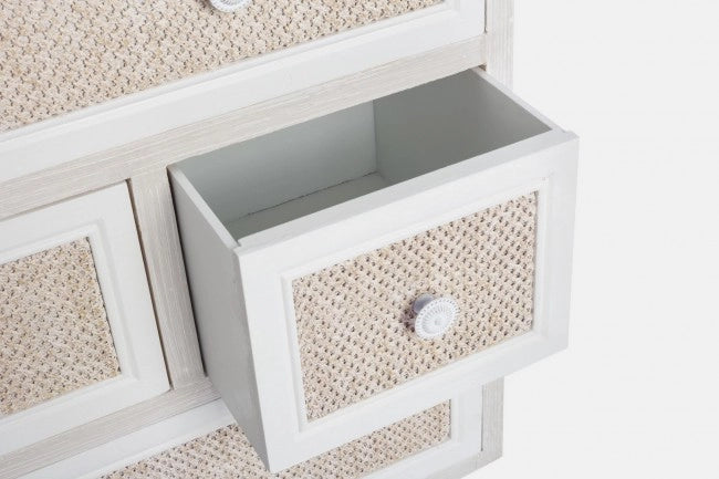 Cassettiera Legno Bianco Rustico da Interno - EVERETT