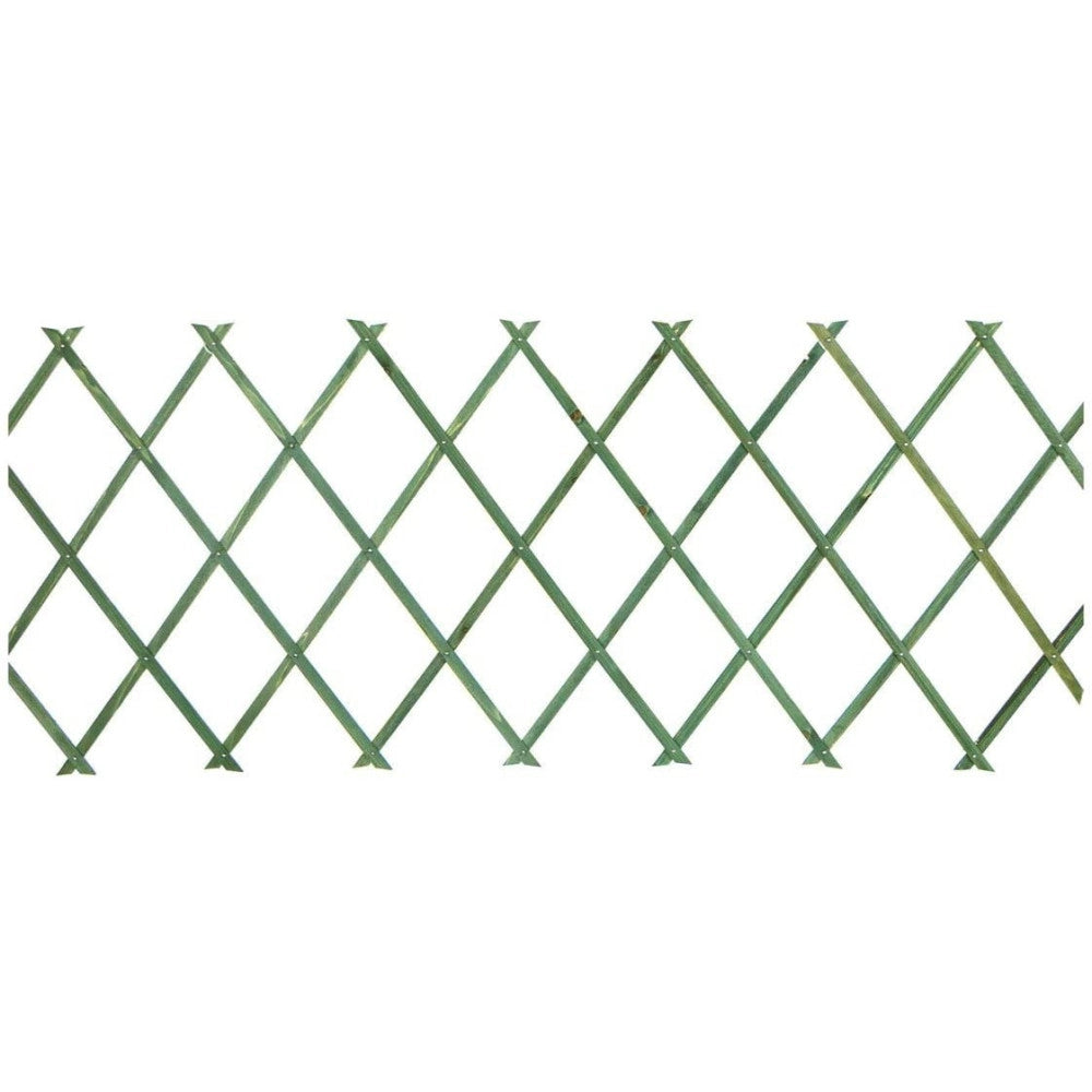 Trade Shop - Traliccio Rete Estensibile In Legno Verde Per Parete Da Giardino Piante 180x30cm -