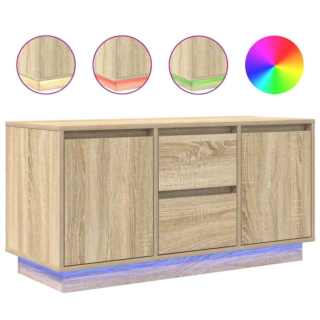 vidaXL Mobile Porta TV con Luci LED Rovere Sonoma 100x41x50 cm