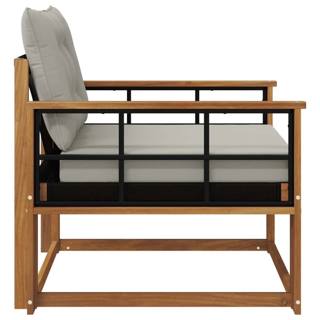 Set di divani da esterno-Sofa da giardino Legno di Acacia Massello e Textilene 168739