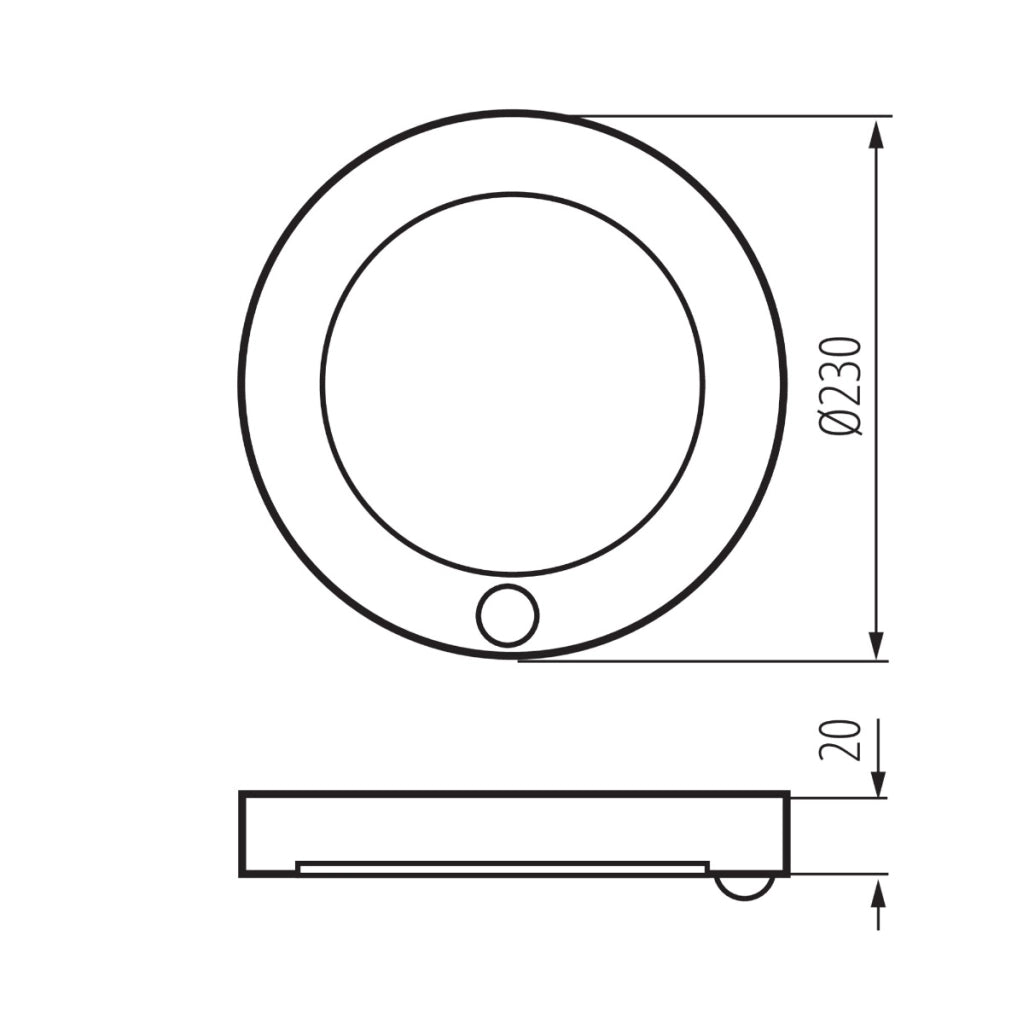 Plafoniera LED Kanlux ERGA PIR Ø23 nera 17W CCT IP20