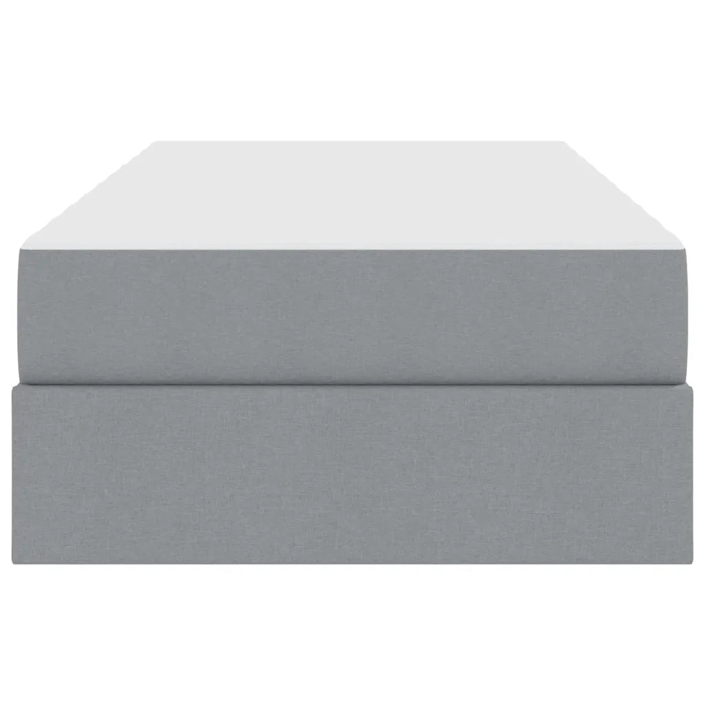 Letto con contenitore e materasso Grigio chiaro 100 x 200 cm