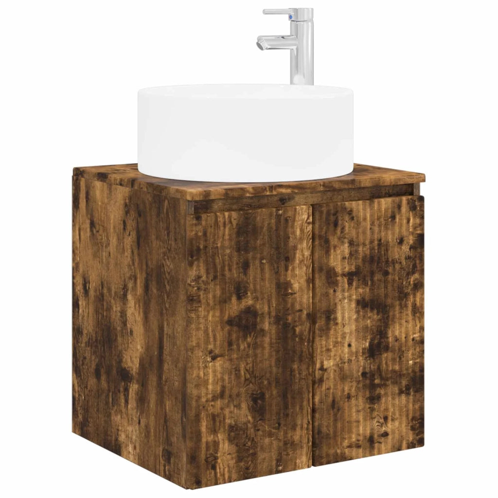 Set di Armadi da Bagno 3 pz Rovere Fumo 49,5 x 44,5 x 65,5 cm 3405742