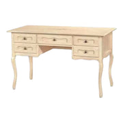 Scrivania in legno avorio pennellato con decori l.130 p.60 h.79 - Mobili 2G