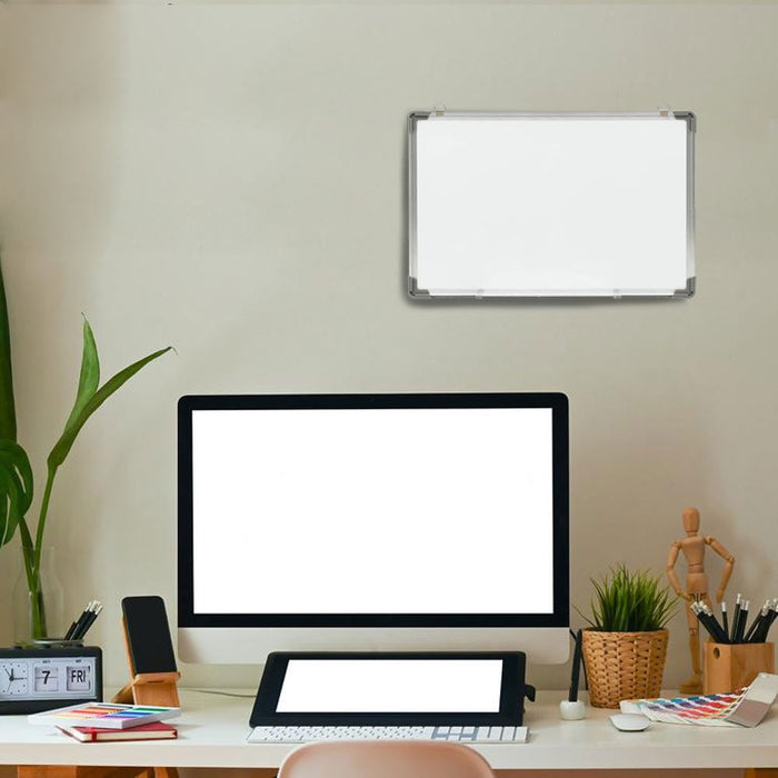 Lavagna Magnetica Bianca 60x45 in Alluminio Pennarelli Cancellabili e Magneti