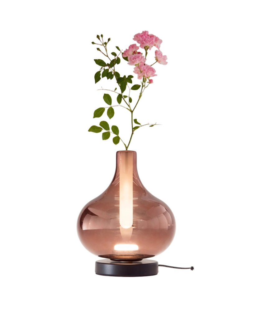 Lampada da Tavolo Crodo Ametista 7W LED Integrato CCT 2700K-3000K-4000K, Regolazione Luce al Tocco, Vetro Borosilicato e Metallo - Crodo