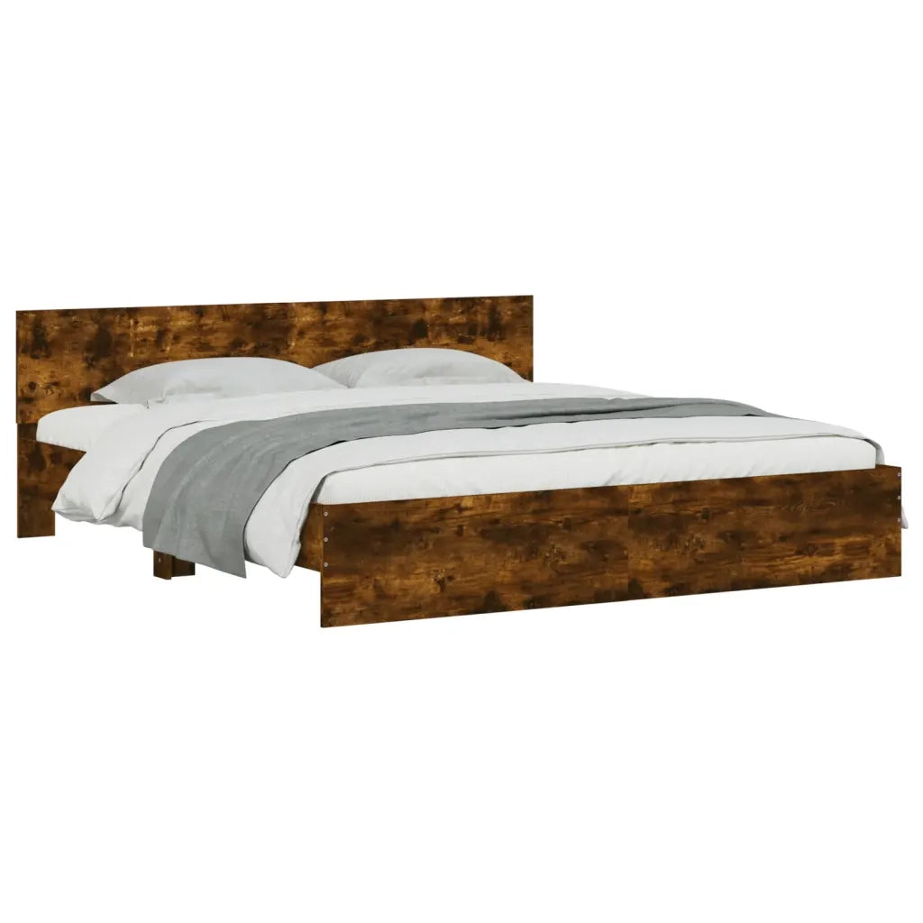 Giroletto con Testiera Rovere Fumo 180x200 cm 3207466