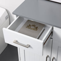 Mobiletto Bagno 2 Ante 2 Cassetti 1 Ripiano 68x33x76 cm in MDF Bianco