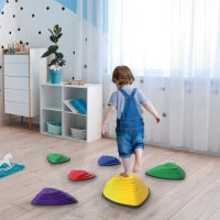 Set di 6 pietre di equilibrio, design antiscivolo, per interni ed esterni, impilabile, Multicolore