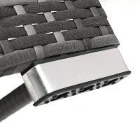 Set da giardino con divano rotondo, piedi regolabili e cuscini, per piscina, 283x283x55 cm, Grigio