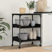 Carrello da Cucina Rovere Nero 60 x 41 x 80.5 cm