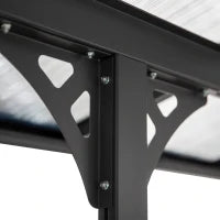 Pergola Addossata da Giardino 4.4x3m Regolabile in Policarbonato e Alluminio, Grigio