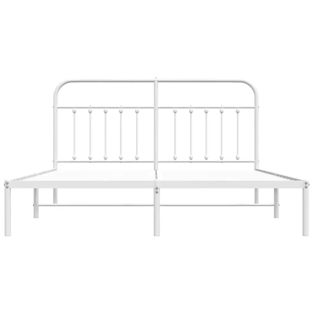 Giroletto con Testiera Metallo Bianco 183x213 cm 352632