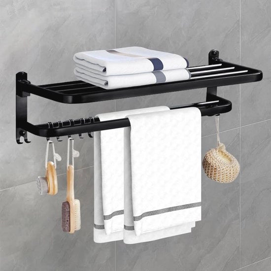 Handdoekhouder a Vano con 2 Livelli e 9 Ganci in Acciaio Inox