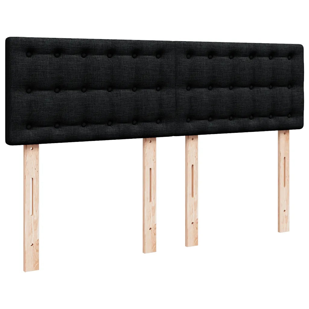 Giroletto a Molle con Materasso Nero 140x190 cm in Tessuto