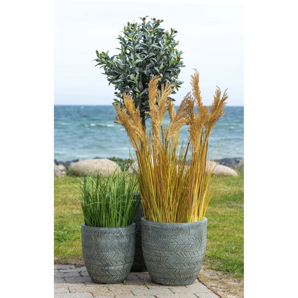 Pianta Artificiale Sorgo, Marrone, Polietilene, 35x30x110 cm