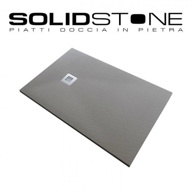 Piatto doccia in pietra SOLIDSTONE alto 2,8 cm - Tortora RAL 1019 - Misura: 70x100 x 2,8h
