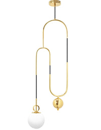Lampada Da Soffitto Pensile Di Vetro Palla Bianco Oro APP482-1CP
