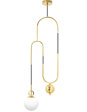 Lampada Da Soffitto Pensile Di Vetro Palla Bianco Oro APP482-1CP