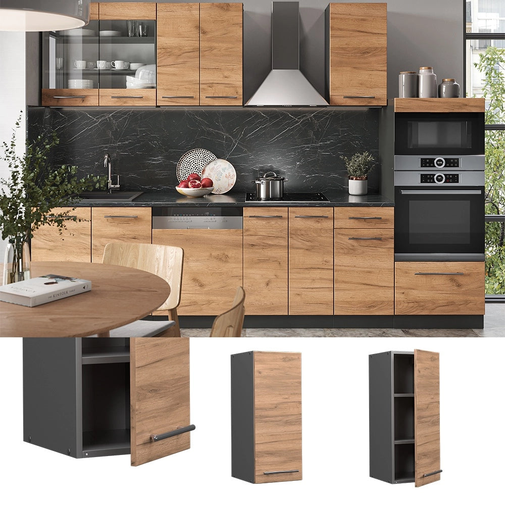 Pensile da cucina Fame-Line Rovere dorato/Antracite 30 cm Vicco