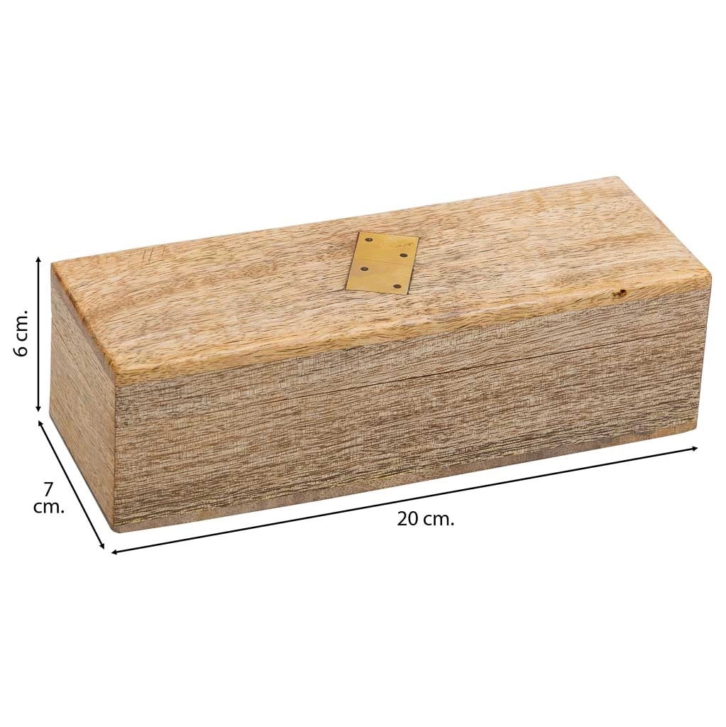 Domino in scatola di legno marrone 20x7x6h