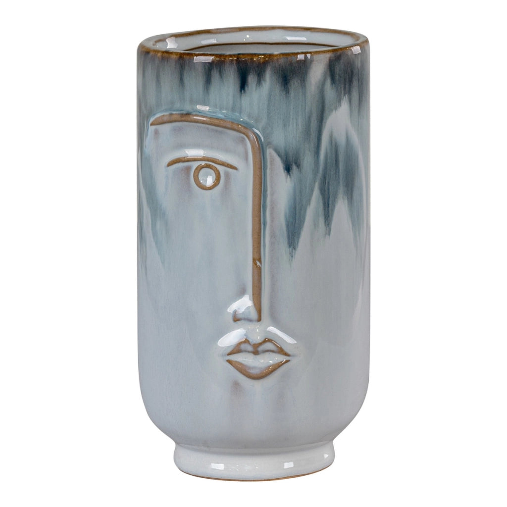 Vaso Decorativo Primrose, Blu, Porcellana, 9x9x17 cm