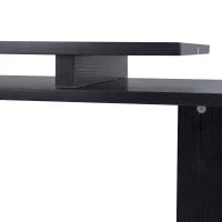 Scrivania Angolare Salvaspazio con Ripiano a S, Scrivania Moderna in Legno, 140x120x78 cm, Nero