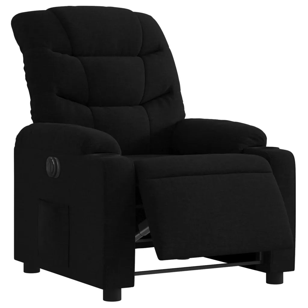 Poltrona | Sedia Relax Elettrica Reclinabile Nera in Tessuto