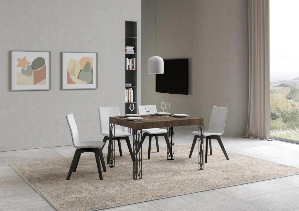 Tavolo Allungabile 120-204x80x77 cm Ghibli Noce e Antracite