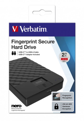 Verbatim Disco Rigido Portatile Fingerprint Secure da 2 TB