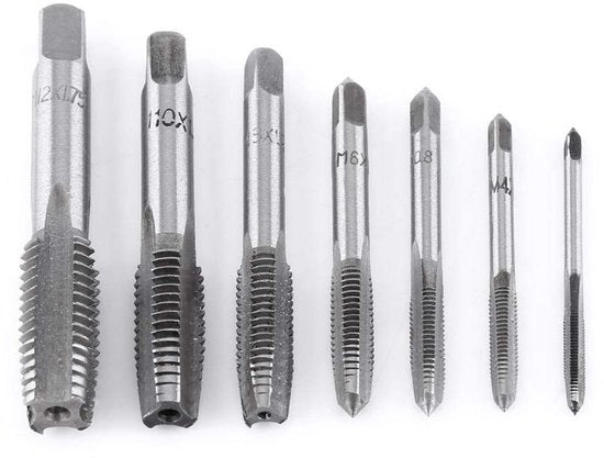Set di Forbici a Filo 7 Pezzi - Acciaio Metrico - M3/M4/M5/M6/M8/M10/M12 - Attrezzatura da Falegname - Taglierino a Filo - Lavorazione di Precisione - Tassello
