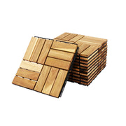 Set di piastrelle per patio in legno, 30x30cm, marrone naturale