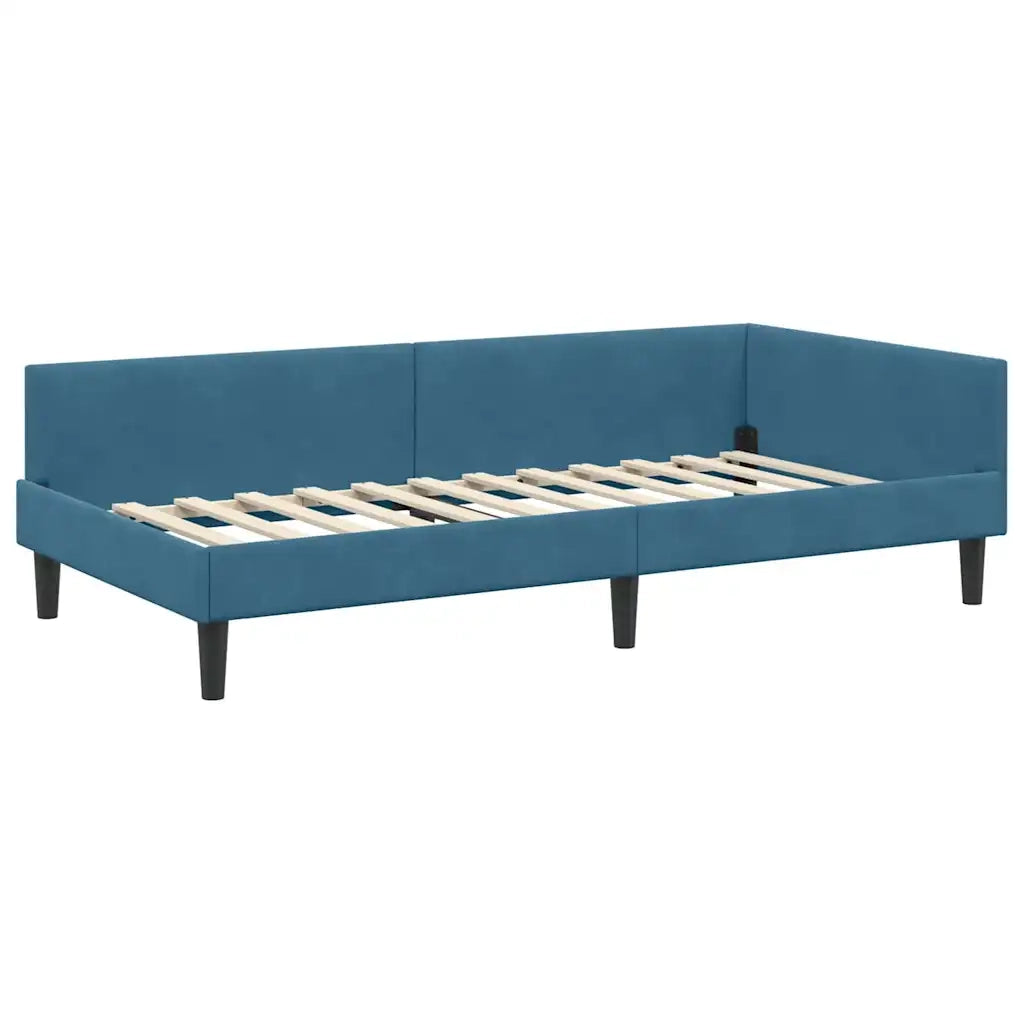Struttura Letto Angolare con Materasso Altro 2 pcs Blu Velluto