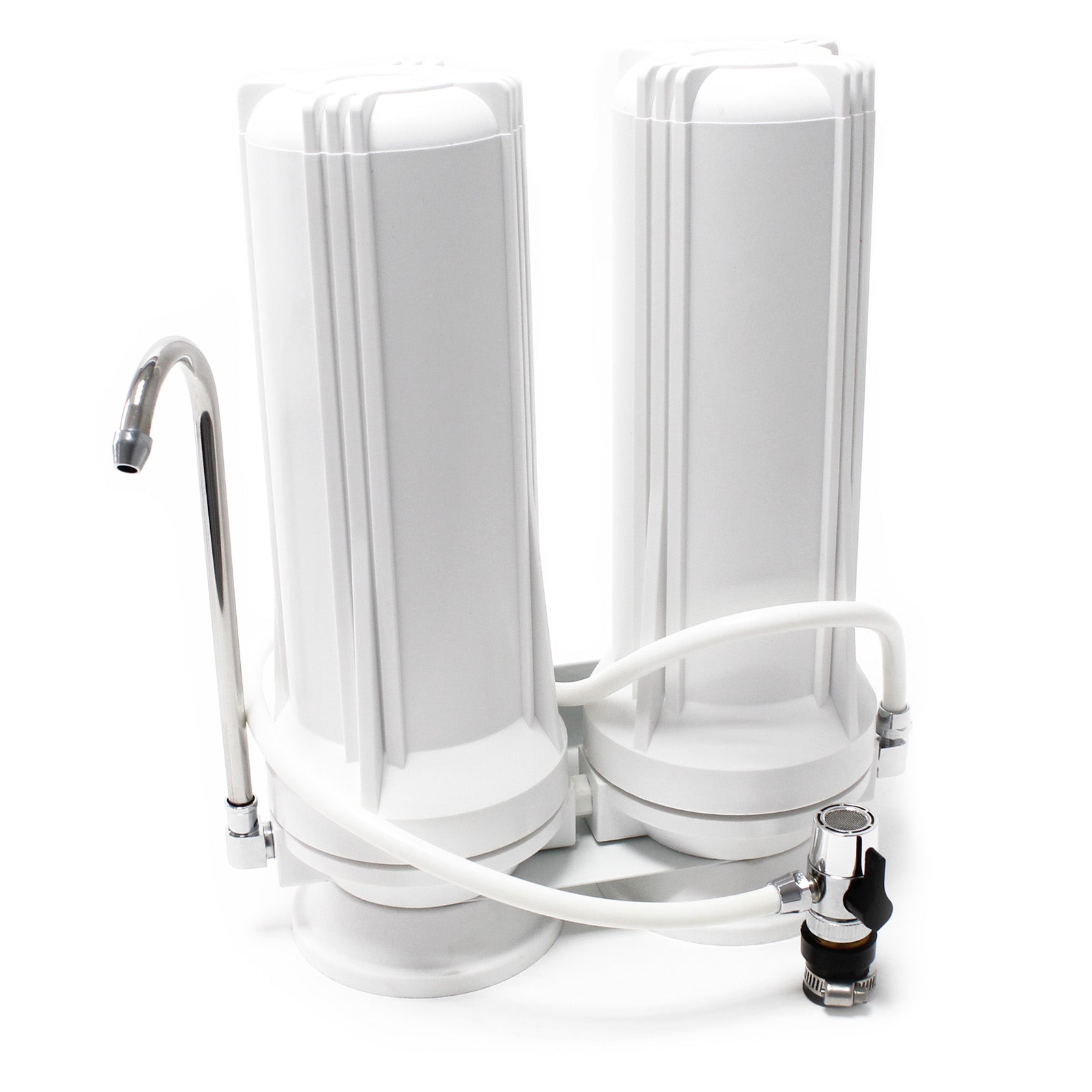 Naturewater Filtro dell'acqua a 2 livelli TR202 con cartucce filtranti 254 mm, con rubinetto