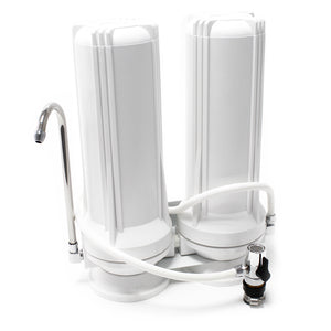 Naturewater Filtro dell'acqua a 2 livelli TR202 con cartucce filtranti 254 mm, con rubinetto