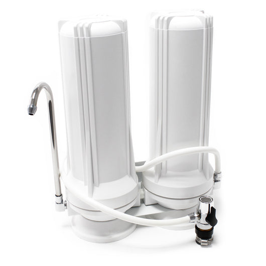 Naturewater Filtro dell'acqua a 2 livelli TR202 con cartucce filtranti 254 mm, con rubinetto