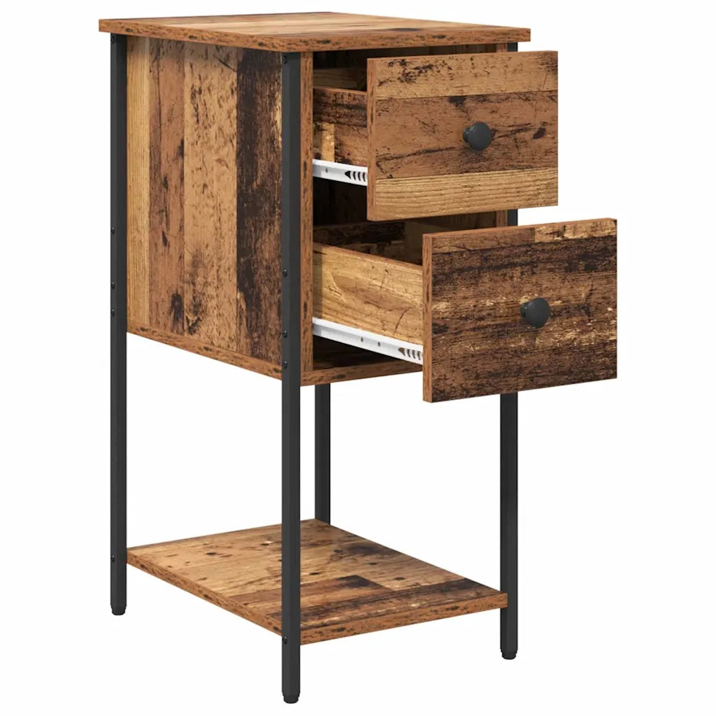 vidaXL Armadio da Notte con cassetto Legno vecchio 32 x 42 x 70 cm