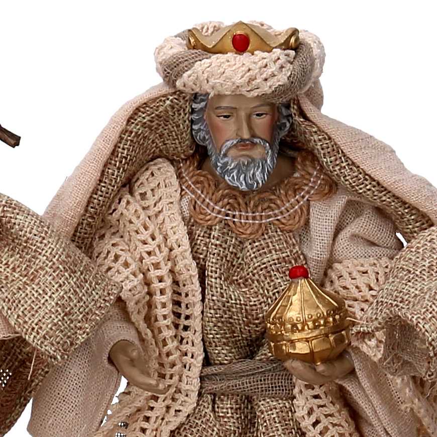 Natività tessuto set 9pz beige cm xh30,5